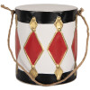 Juego de 2 tambores decorativos Clayre & Eef 6Y5808 Blanco-Negro Ø 15x38 / Ø 13x29 cm