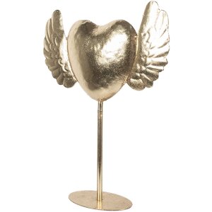 Corazón Decorativo Clayre & Eef 6Y5862 38x11x47 cm Dorado