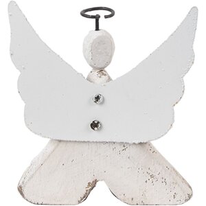 Ángel Decorativo Clayre & Eef 8x3x9 cm Blanco Marrón 6H2416S