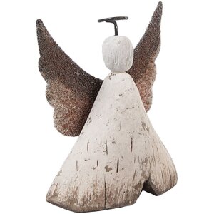 Ángel Decorativo Clayre & Eef 8x3x9 cm Blanco Marrón 6H2416S