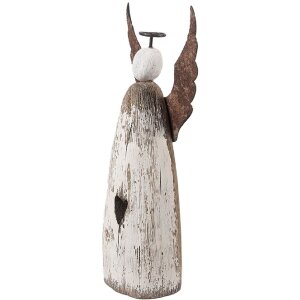 Decoración Ángel Clayre & Eef 6H2420M 9x4x18 cm Blanco-Marrón