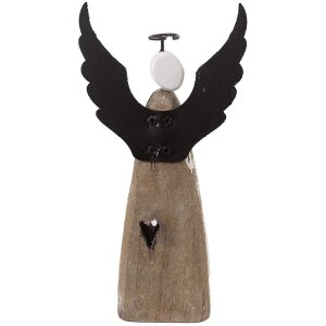 Decoración Ángel Clayre & Eef 6H2420M 9x4x18 cm Blanco-Marrón