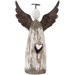 Ángel Decoración Clayre & Eef 6H2420S 7x3x12 cm Blanco Marrón