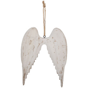 Adorno colgante Ala Clayre & Eef 6H2423 21x3x28 cm Blanco Marrón