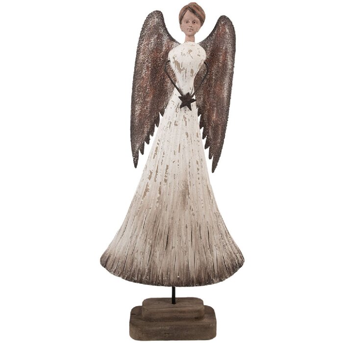 Decoración Ángel Clayre & Eef 6H2424 19x6x42 cm Blanco