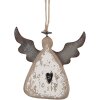 Clayre & Eef 6H2428 Adorno Colgante Ángel 10x2x10 cm Marrón y Blanco