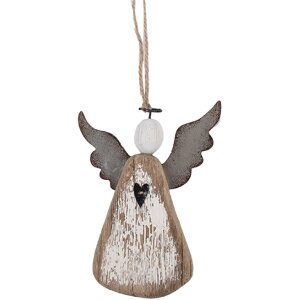 Adorno Colgante Ángel Clayre & Eef 6H2429 9x2x13 cm Marrón