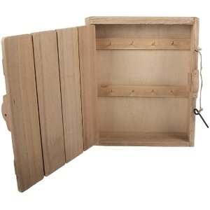 Caja para llaves Clayre & Eef 6H2431 24x7x30 cm marrón-blanco