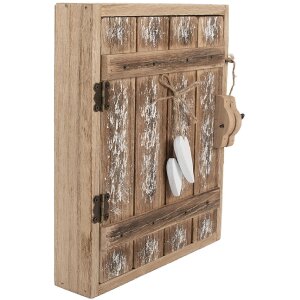 Caja para llaves Clayre & Eef 6H2431 24x7x30 cm marrón-blanco