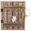 Caja para llaves Clayre & Eef 6H2431 24x7x30 cm marrón-blanco
