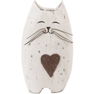 Decoración Gato Clayre & Eef 6H2435L 8x6x14 cm Madera