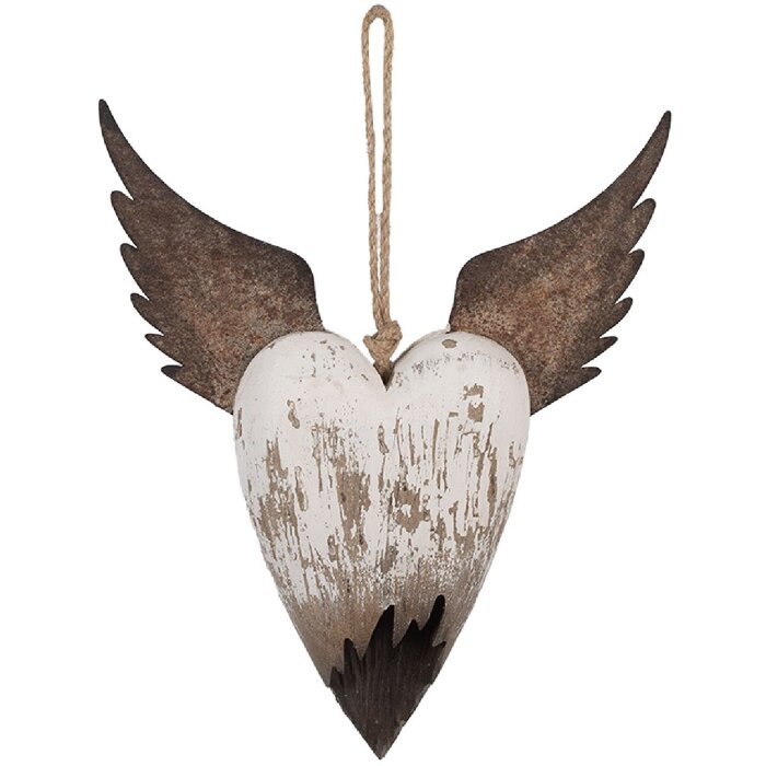 Clayre & Eef 6H2415L Adorno Colgante Corazón 25x4x30 cm