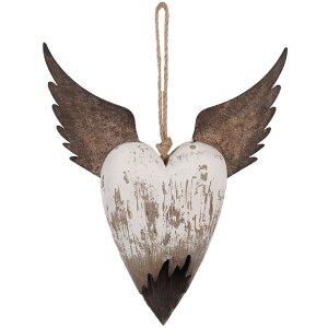 Clayre & Eef 6H2415L Adorno Colgante Corazón 25x4x30 cm