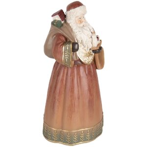 Clayre & Eef 6PR5544 Decoración Papá Noel 20x18x39 cm Rojo y Dorado