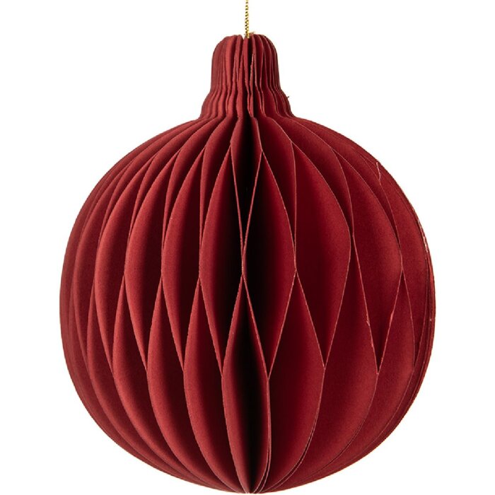 Bola de Navidad de Papel Clayre & Eef 6PA0516R Ø 8x10 cm Roja