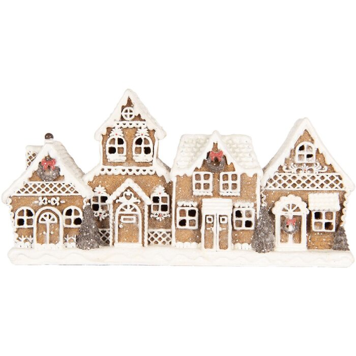 Decoración de Casas Clayre & Eef 6PR5377 25x6x13 cm Marrón/Blanco