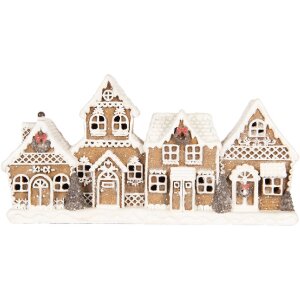 Decoración de Casas Clayre & Eef 6PR5377 25x6x13 cm Marrón/Blanco