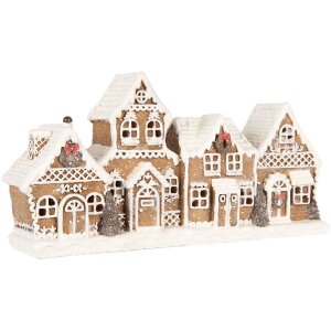 Decoración de Casas Clayre & Eef 6PR5377 25x6x13 cm Marrón/Blanco