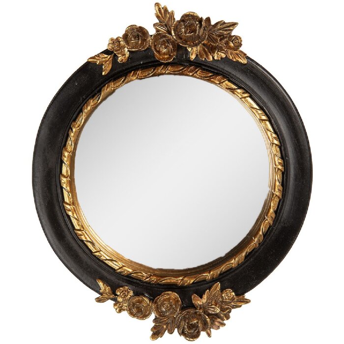 Espejo de pared Clayre & Eef 62S340S 14x2x16 cm Negro y Dorado