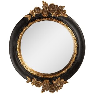 Espejo de pared Clayre & Eef 62S340S 14x2x16 cm Negro y Dorado