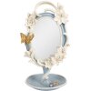 Espejo de mesa Clayre & Eef 62S341 16x14x27 cm Azul Blanco