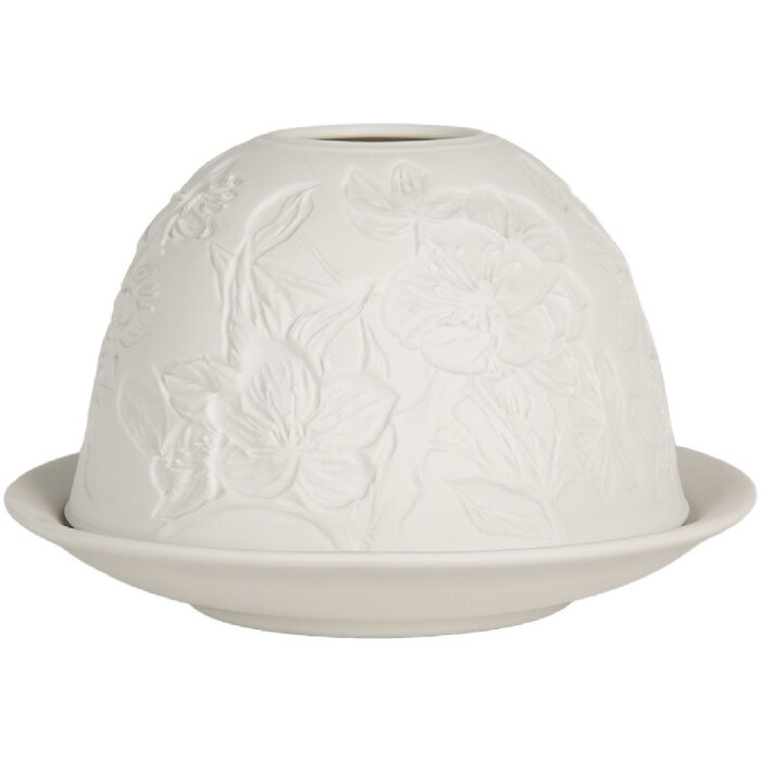 Portavelas Clayre & Eef 6CE2209 Blanco Ø 12x8 cm