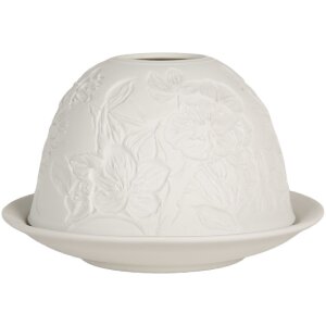 Portavelas Clayre & Eef 6CE2209 Blanco Ø 12x8 cm