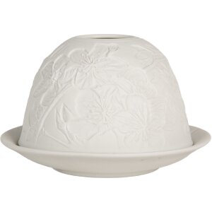 Portavelas Clayre & Eef 6CE2209 Blanco Ø 12x8 cm