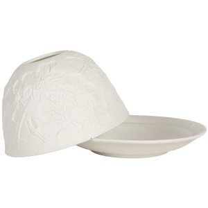 Portavelas Clayre & Eef 6CE2209 Blanco Ø 12x8 cm