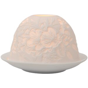 Portavelas Clayre & Eef 6CE2209 Blanco Ø 12x8 cm