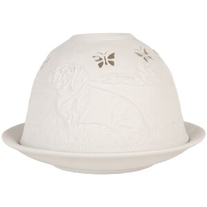 Portavelas Clayre & Eef 6CE2211 Ø 12x8 cm Blanco