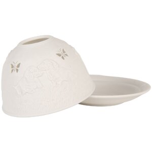Portavelas Clayre & Eef 6CE2211 Ø 12x8 cm Blanco