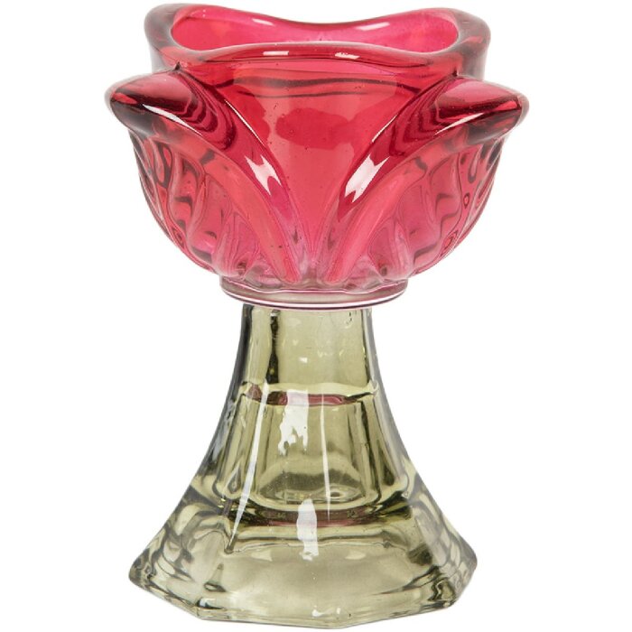 Candelabro Clayre & Eef 6GL5342P Ø 7x10 cm Rosa-Verde