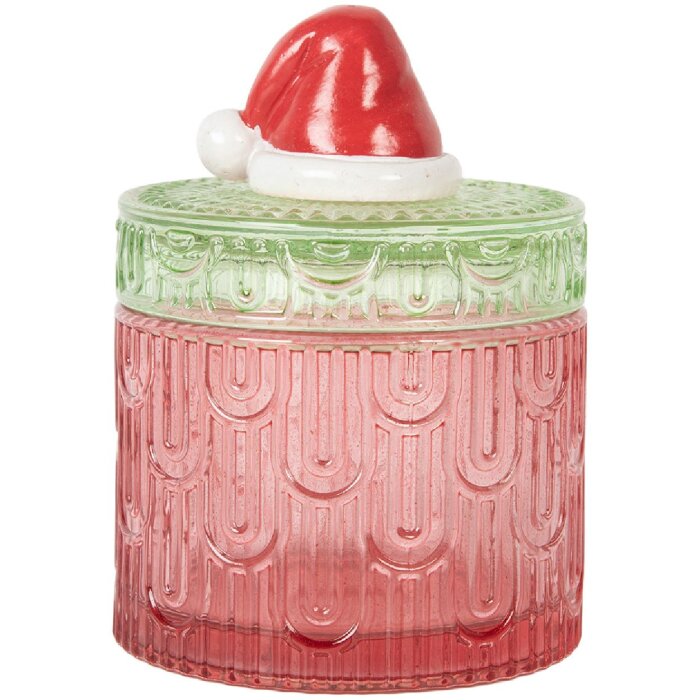 Frasco con tapa Clayre & Eef 6GL5343 Rojo Verde Ø 9x12 cm