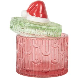 Frasco con tapa Clayre & Eef 6GL5343 Rojo Verde Ø 9x12 cm