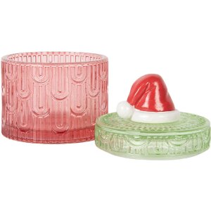 Frasco con tapa Clayre & Eef 6GL5343 Rojo Verde Ø 9x12 cm