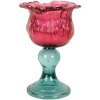 Candelabro Clayre & Eef 6GL5347 Ø 10x16 cm Rosa y Verde