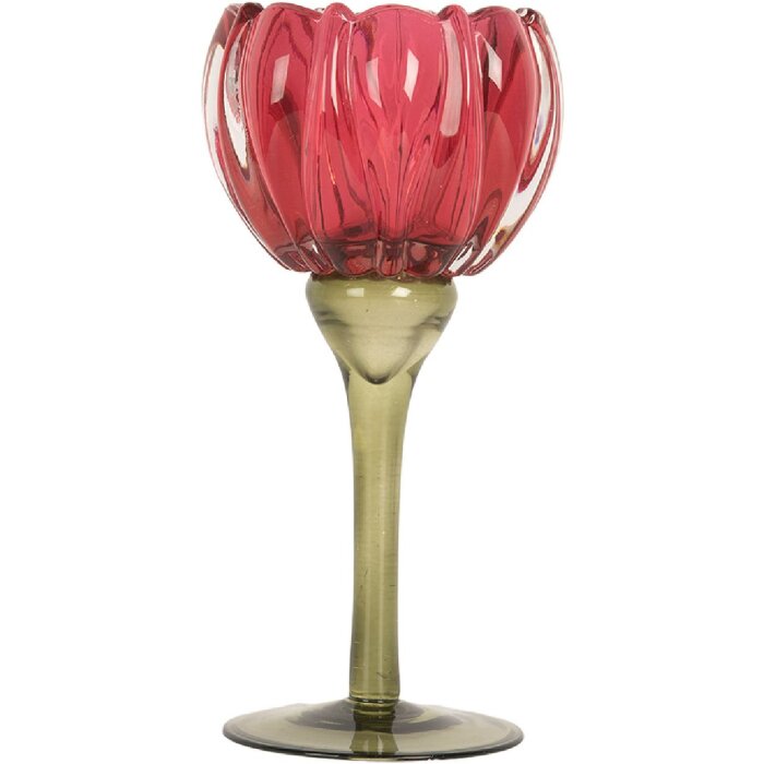 Candelabro Clayre & Eef 6GL5349 Ø 8x18 cm Rosa y Verde