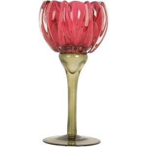 Candelabro Clayre & Eef 6GL5349 Ø 8x18 cm Rosa...