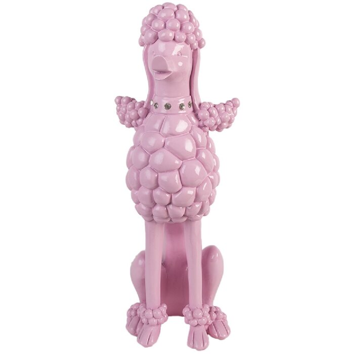 Decoración Perro (Caniche) Clayre & Eef 6PR5803 13x17x33 cm Rosa