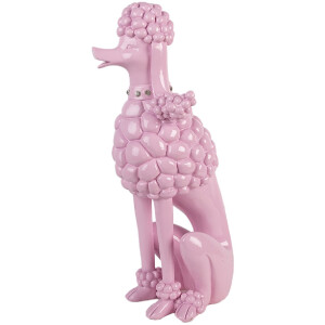 Decoración Perro (Caniche) Clayre & Eef 6PR5803 13x17x33 cm Rosa