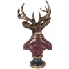 Busto Decorativo de Reno Clayre & Eef 30x22x57 cm Marrón Rojo