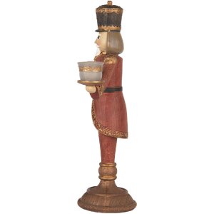 Candelabro Cascanueces Clayre & Eef 6PR5397 21x9x30 cm Rojo y Dorado