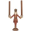 Candelabro Cascanueces Clayre & Eef 6PR5397 21x9x30 cm Rojo y Dorado