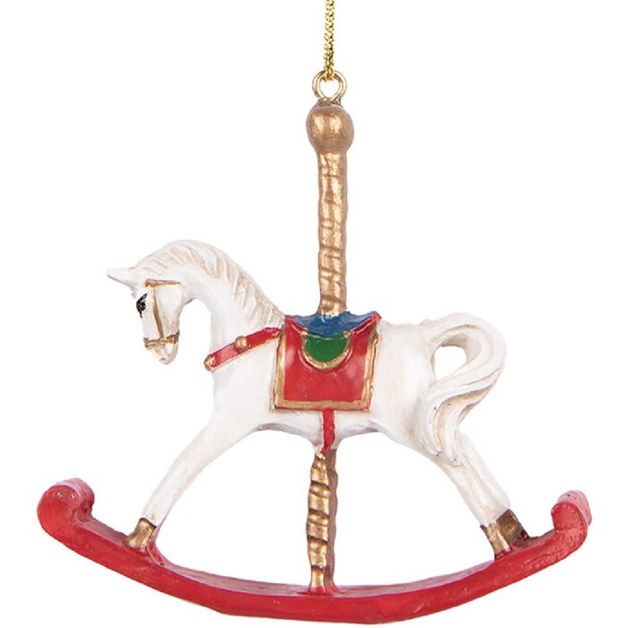 Clayre & Eef 6PR5413 Colgante Decorativo Caballo Balancín 8x2x7 cm
