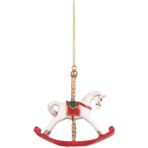 Clayre & Eef 6PR5413 Colgante Decorativo Caballo Balancín 8x2x7 cm