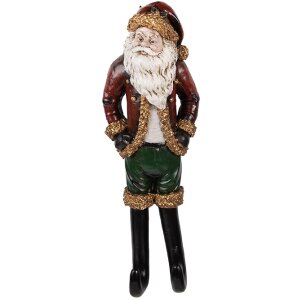 Decoración de pared Papá Noel Clayre & Eef 6PR5588 13x7x39 cm Rojo y Verde