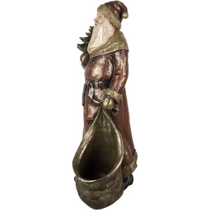 Decoración Papá Noel Clayre & Eef 6PR5590 24x17x47 cm Rojo y Dorado