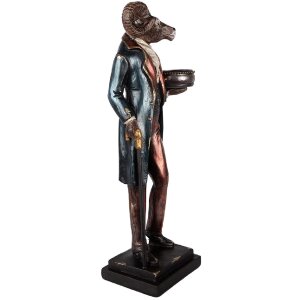 Candelabro de oveja Clayre & Eef 6PR5592 13x10x35 cm Marrón y Azul