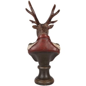 Busto Decorativo de Reno Clayre & Eef 6PR5593 12x10x27 cm Marrón Rojo